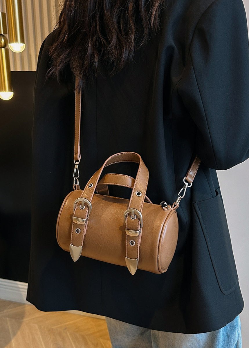 Compact Barrel Crossbody Bag
