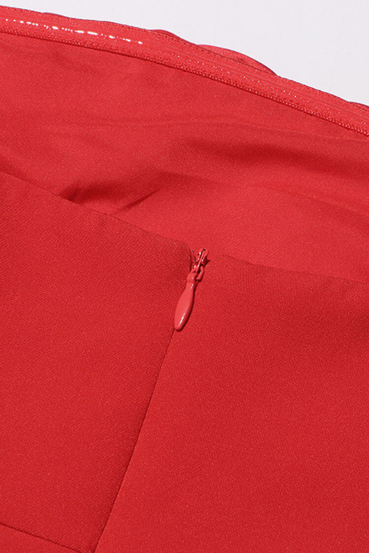 Romantic Rosette Square Neck Pocketed A Line Cami Party Mini Dress