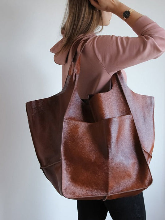 Large Capacity Leather Tote