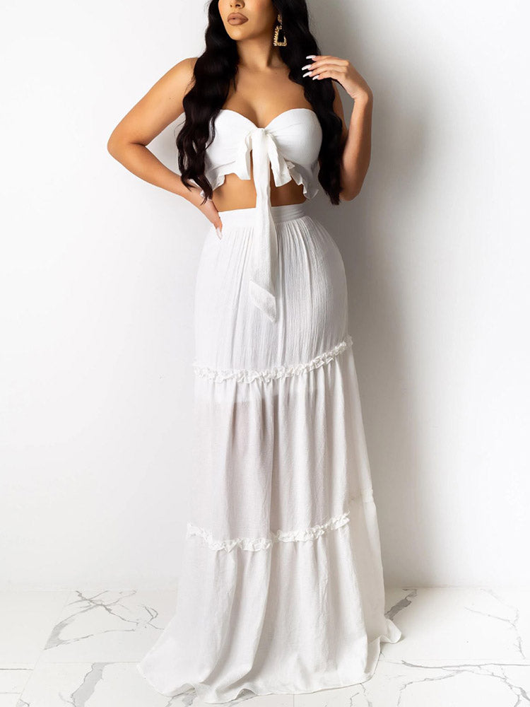 Strapless Top Maxi Skirt Set