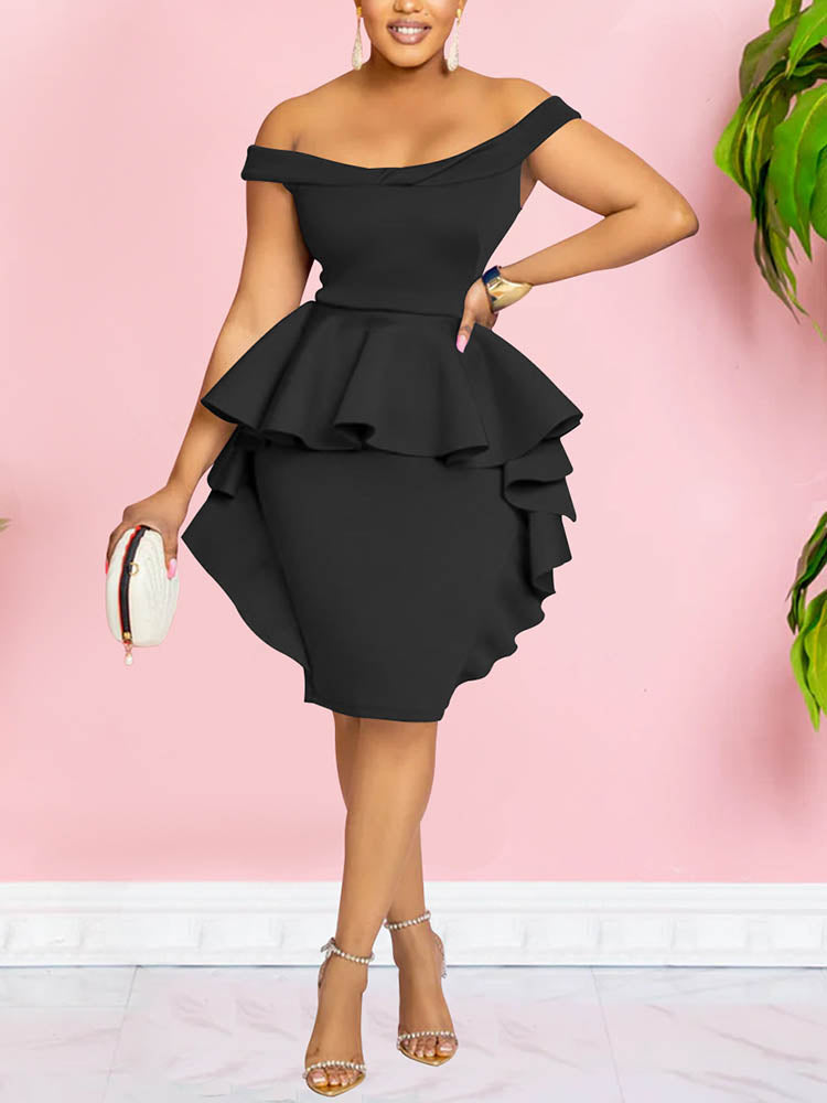 Off Shoulder Ruffle Dresses