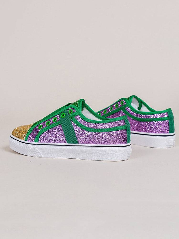 Color Block Sequin Canvas Sneakers