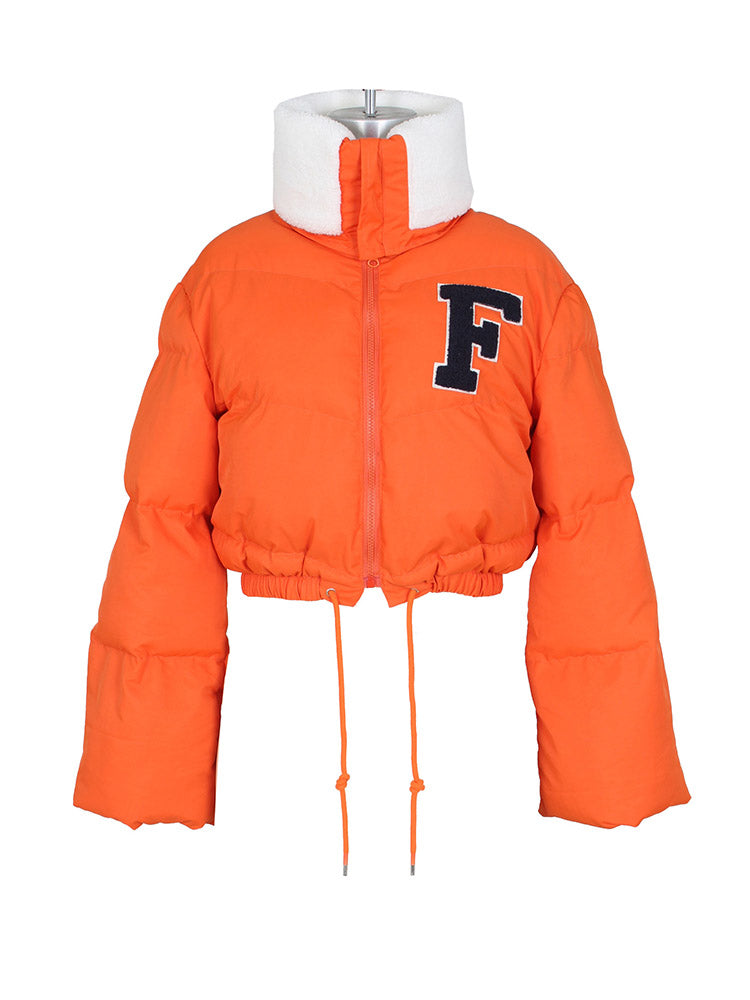 Letter Embroidery Puffer Jacket