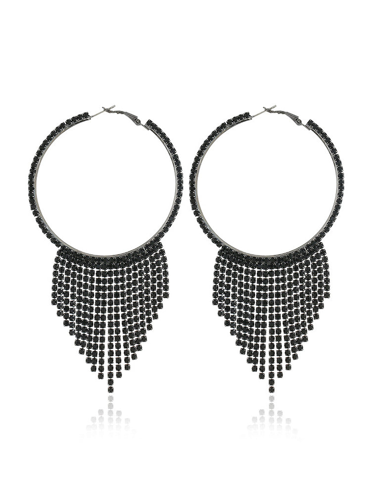 Rhinestone Hoop Earrings