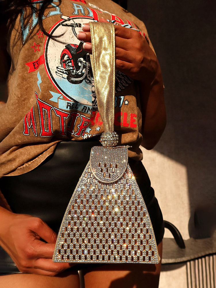 Rhinestone Pyramid Clutch