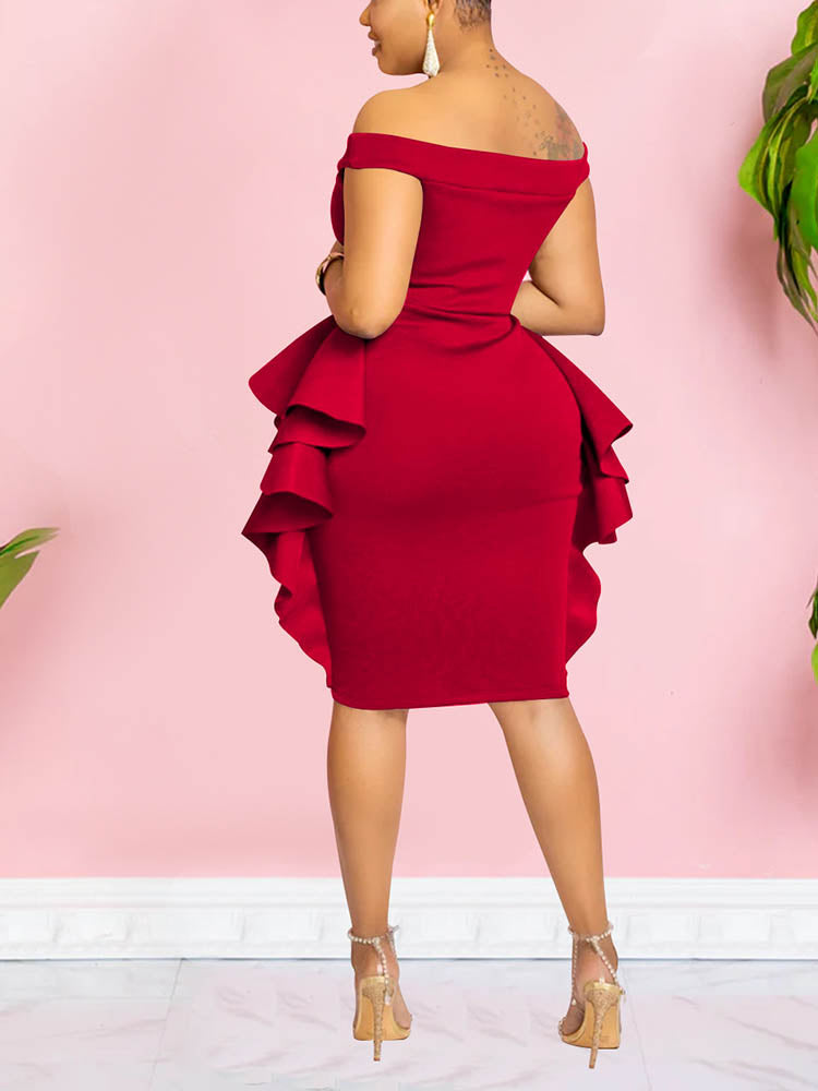 Off Shoulder Ruffle Dresses