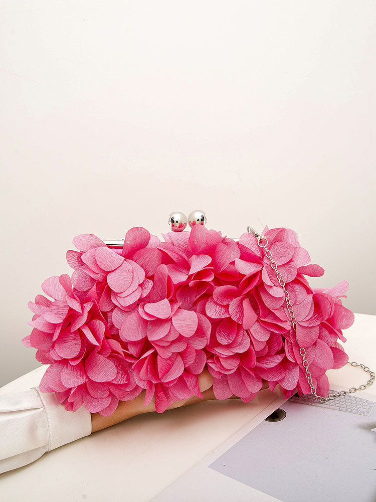 Floral Decor Kiss Lock Clutch