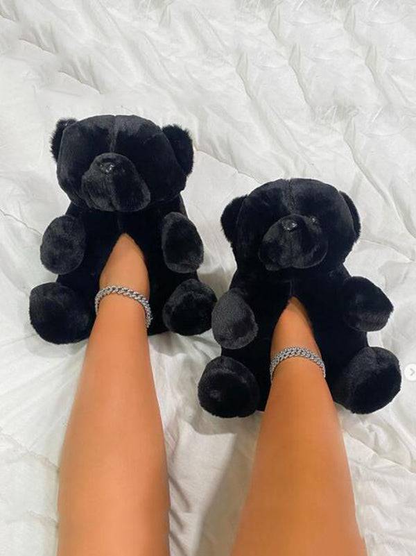 Fluffy Teddy Bear Slippers