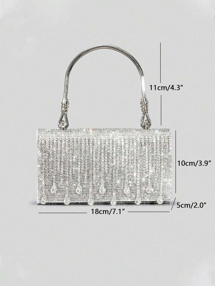 Rhinestone Fringe Clutch