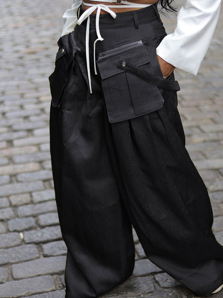 Cargo Pocket Wide Leg Pants