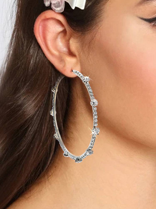 Trendy Circle Rhinestone Earrings