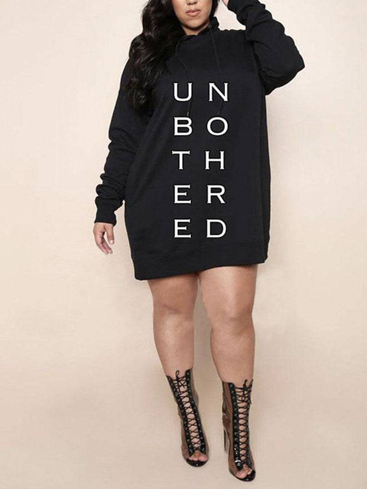 Letter Print Hoodie Dress