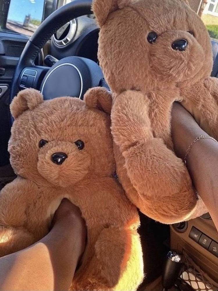 Fluffy Teddy Bear Slippers