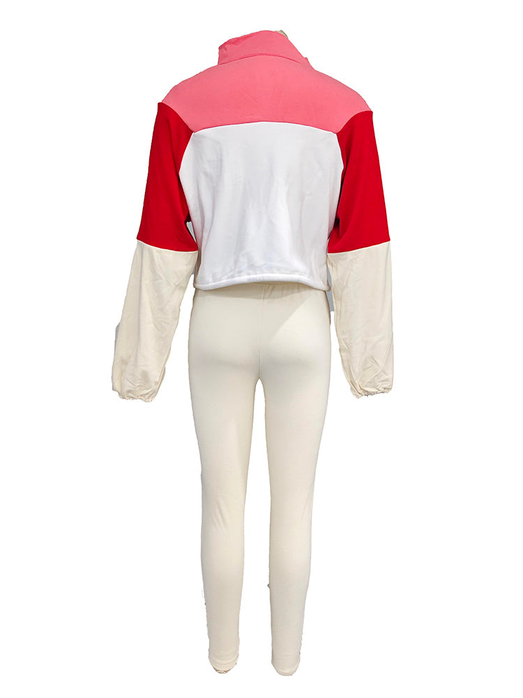 Colorblock Half Zip Top & Leggings Set