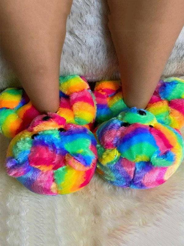 Fluffy Teddy Bear Slippers