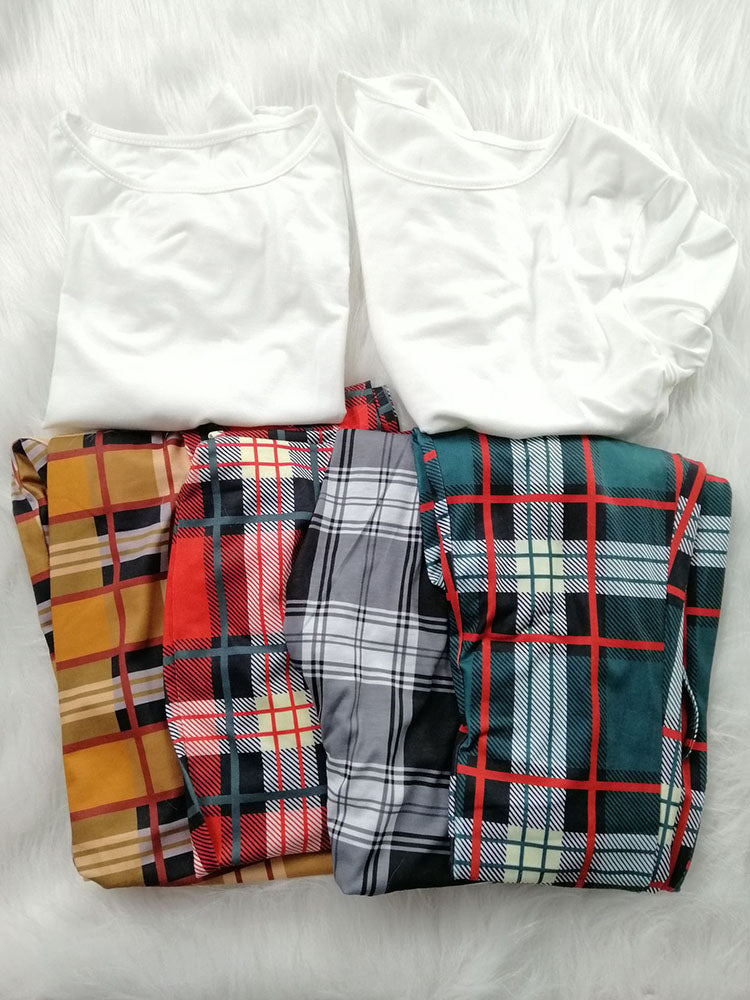 Plaid Top & Overalls Set