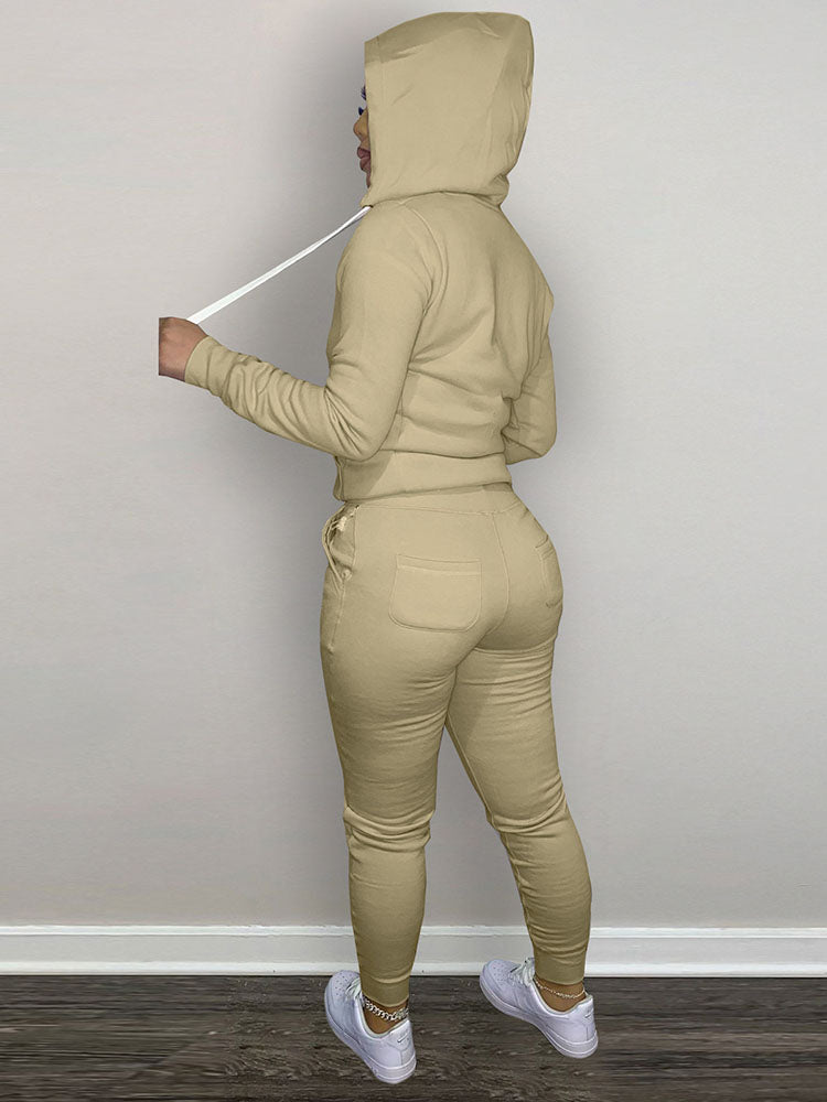 Casual Hoodies And Pant Tracksuit Set