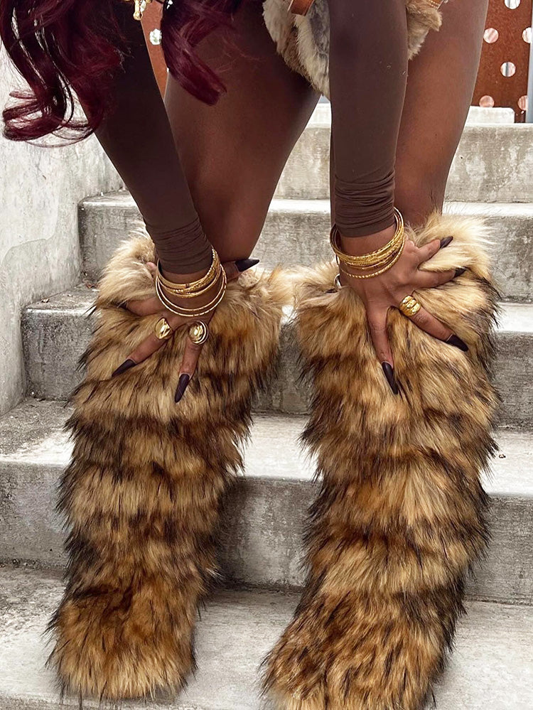 Faux Fur Statement Boots