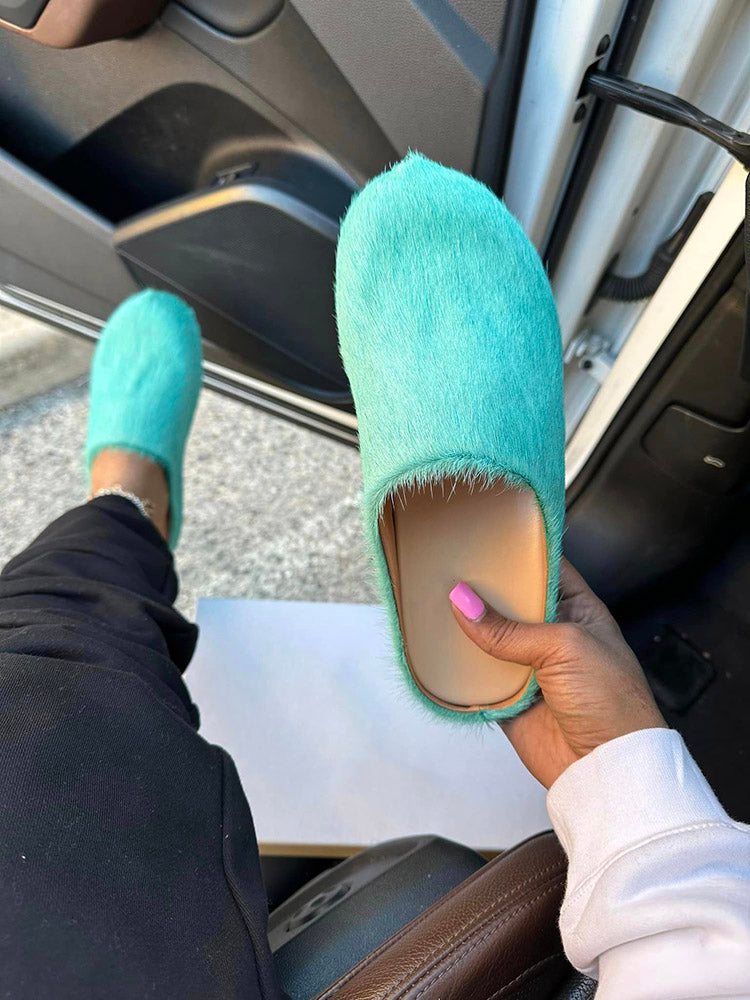 Fur Slip-On Flat Slides