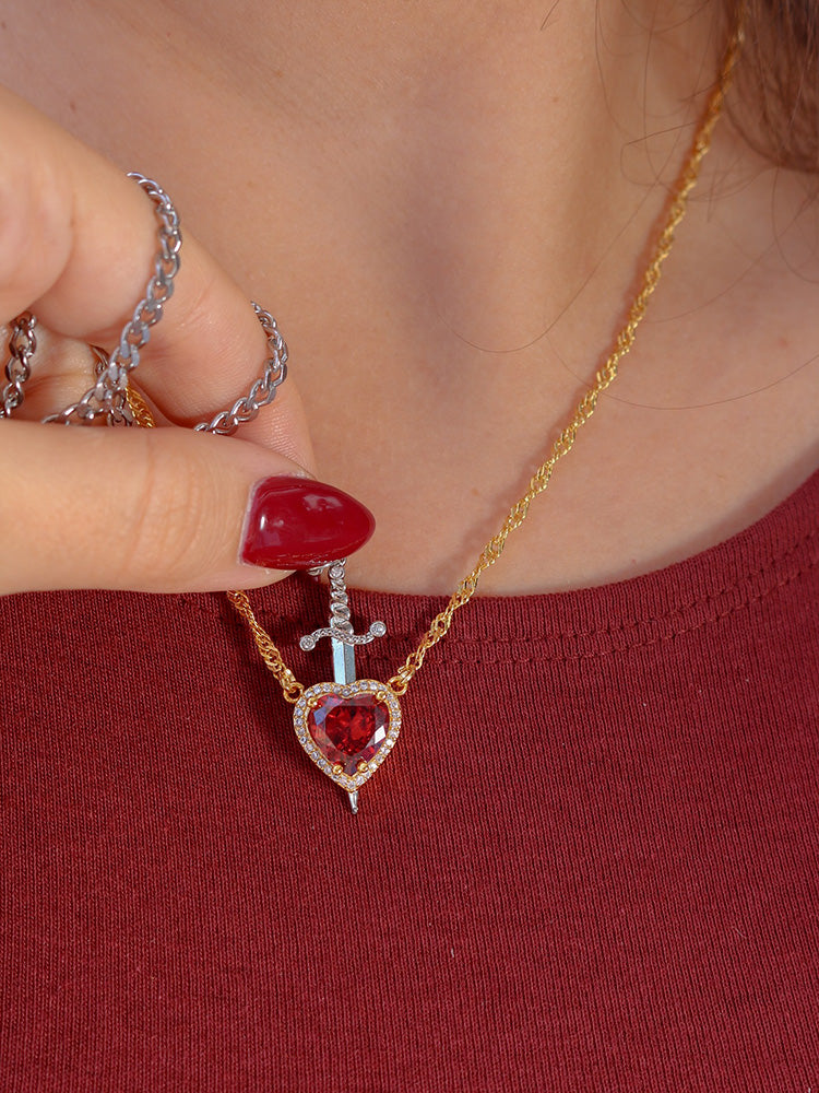 Heart & Sword Necklace