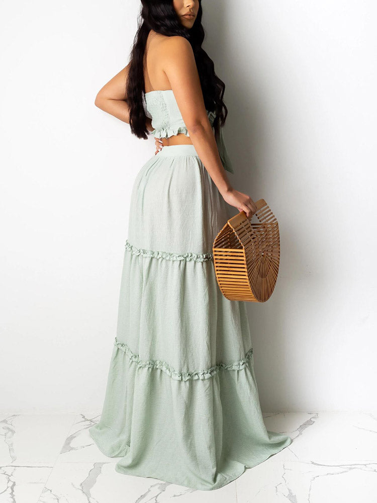 Strapless Top Maxi Skirt Set