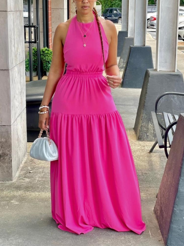 Halter Backless Maxi Dress