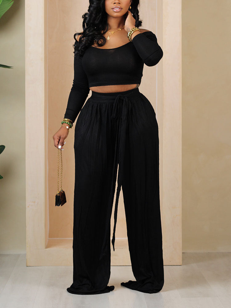 Crop Top Wide Leg Set