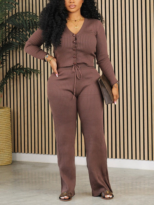 Rib Knit Solid Set