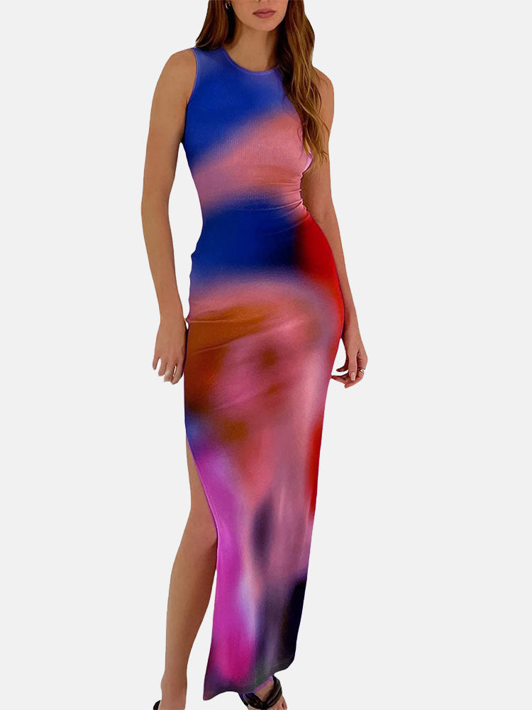 Tank Tie Dye Split Dress