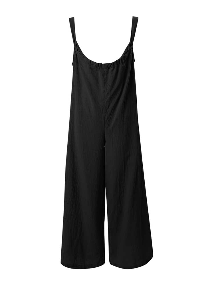 Sleeveless Wide Leg Overalls