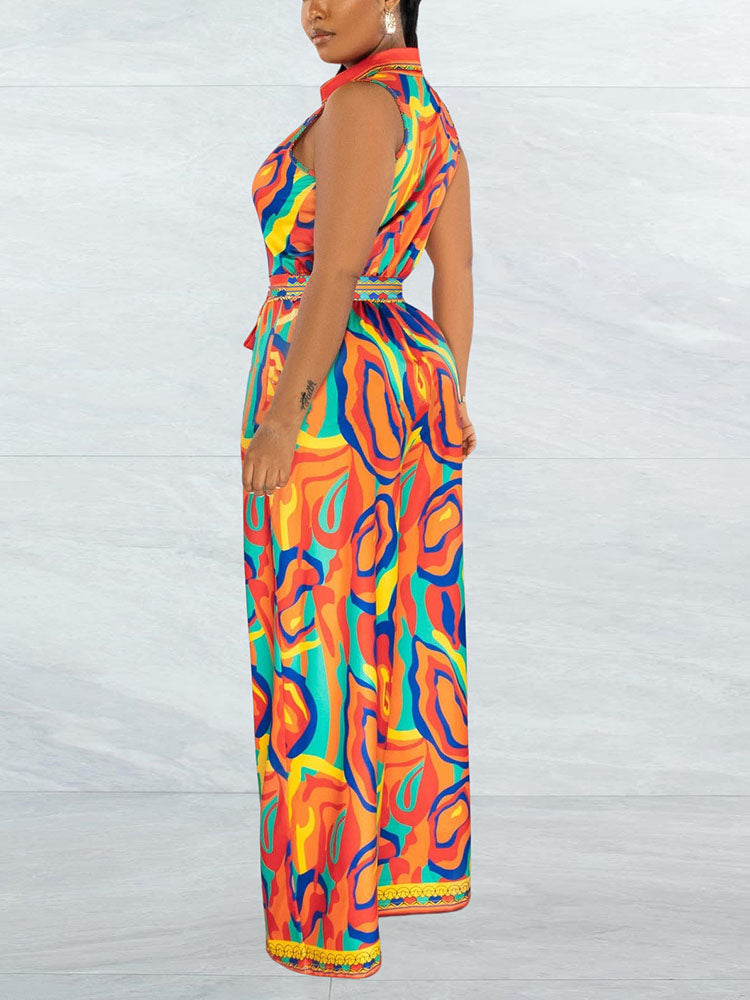 Print Sleeveless Jumpsuit