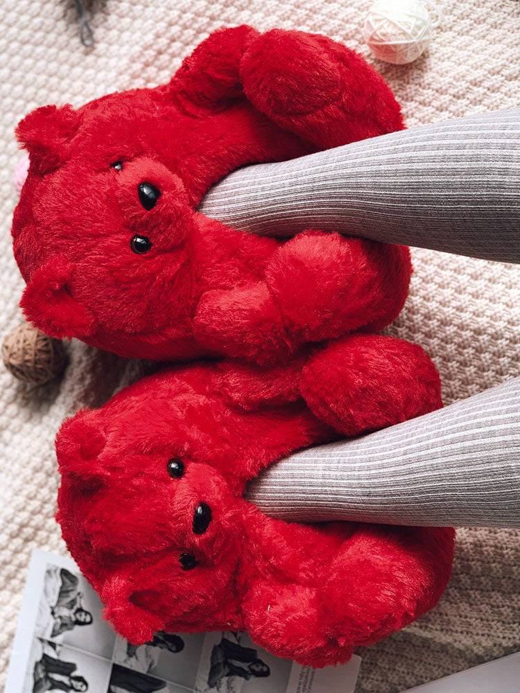 Fluffy Teddy Bear Slippers