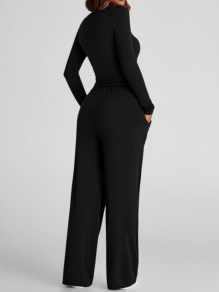 Cozy Crop Top & Wide Pants Set