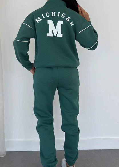 Varsity Vibe - Michigan LetteRed Tracksuit