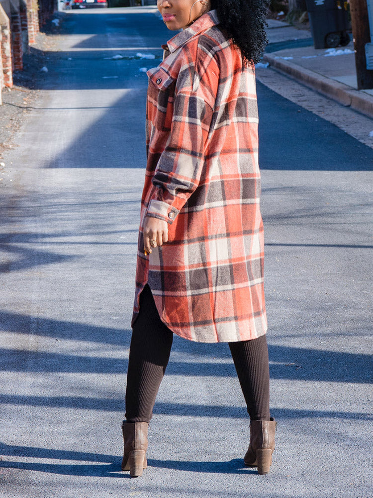 Flannel Pocket Plaid Cardigan