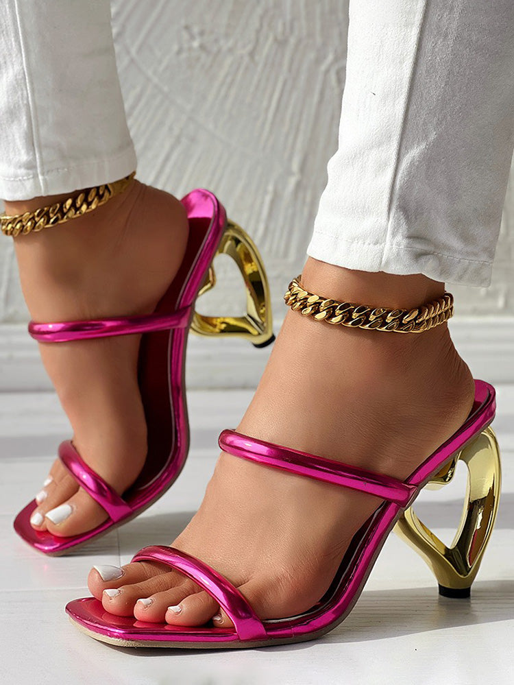 Heart Shaped Heeled Sandals