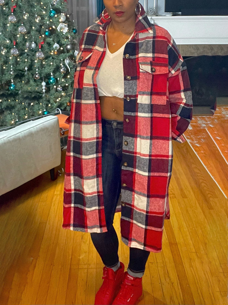 Flannel Pocket Plaid Cardigan