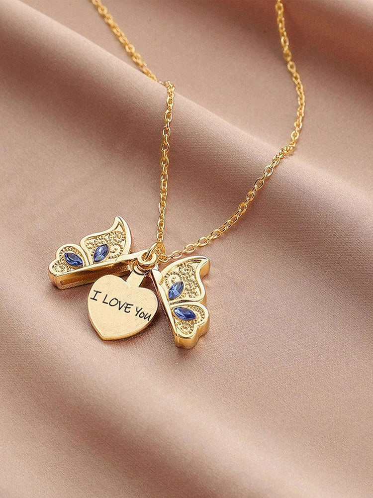 I Love You Butterfly Necklace