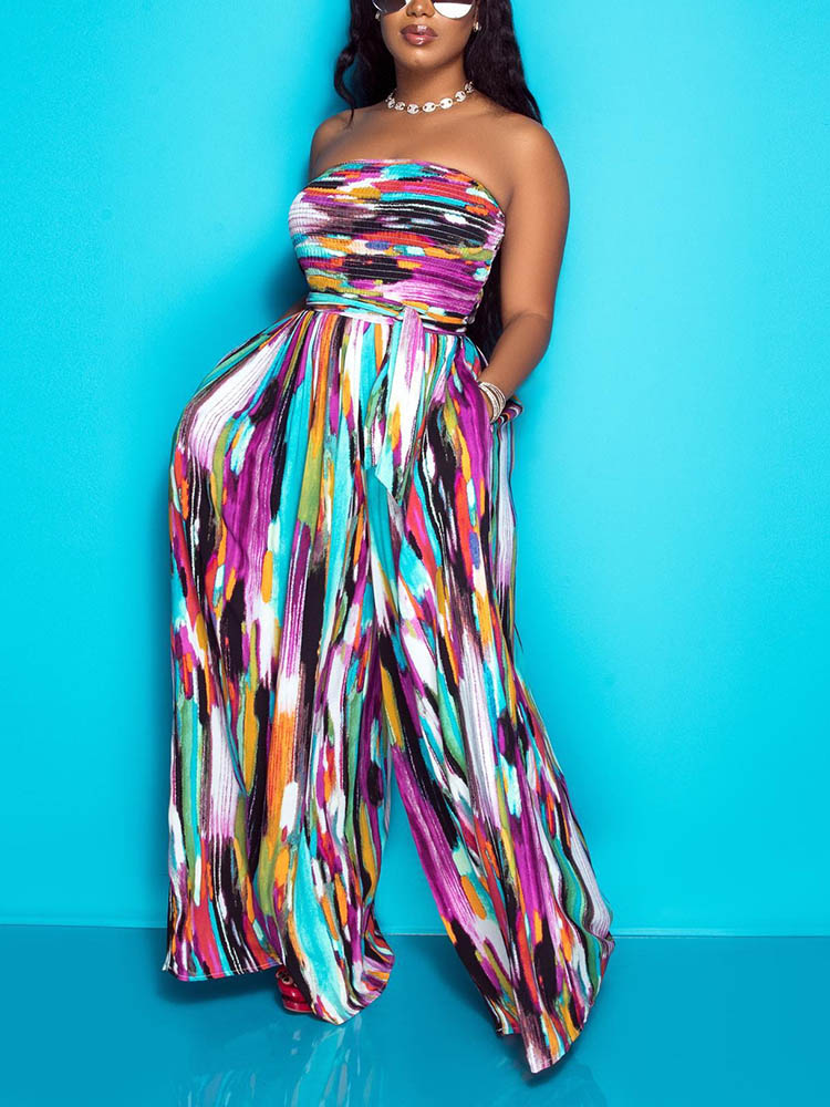 Tube Boho Beach Wide Leg Jumpsuit