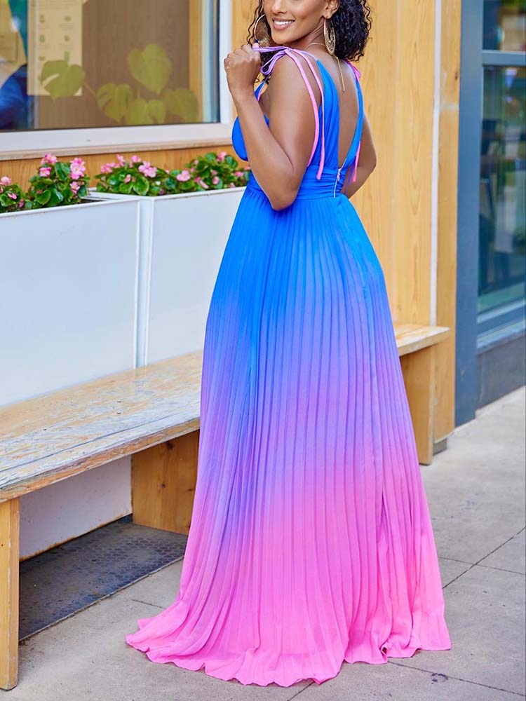 Ombre Pleated Dress