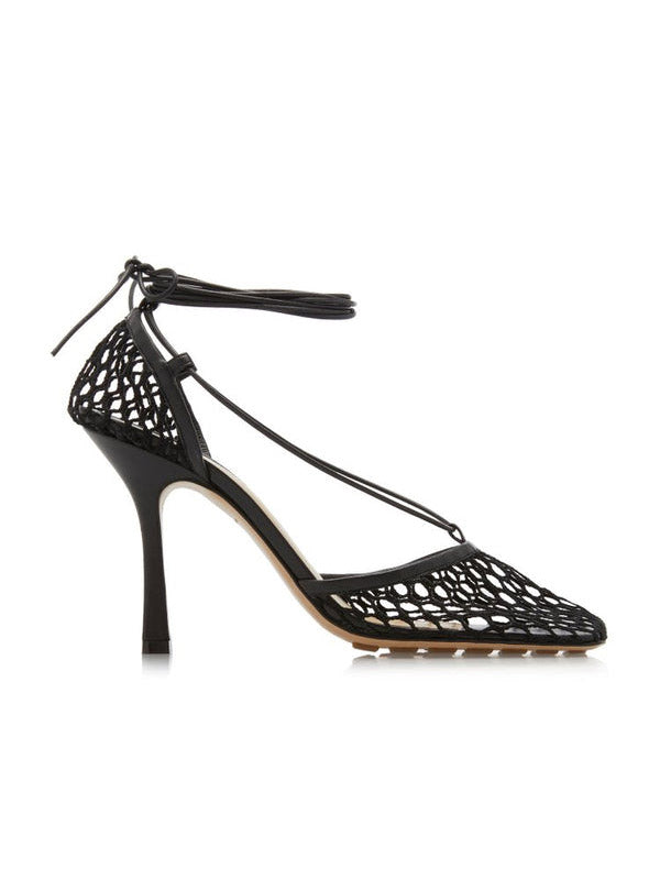 Square Toe Mesh Wrap Pumps