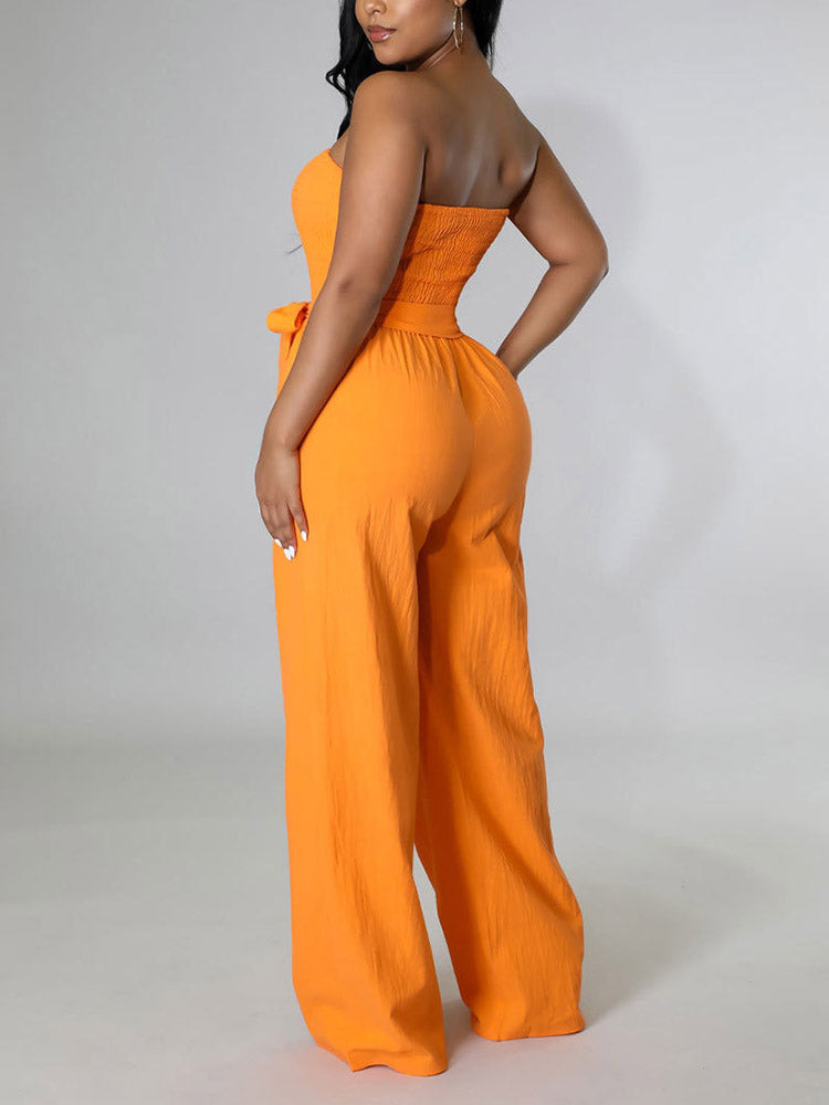 Tube Tie Waist Jumpsuit