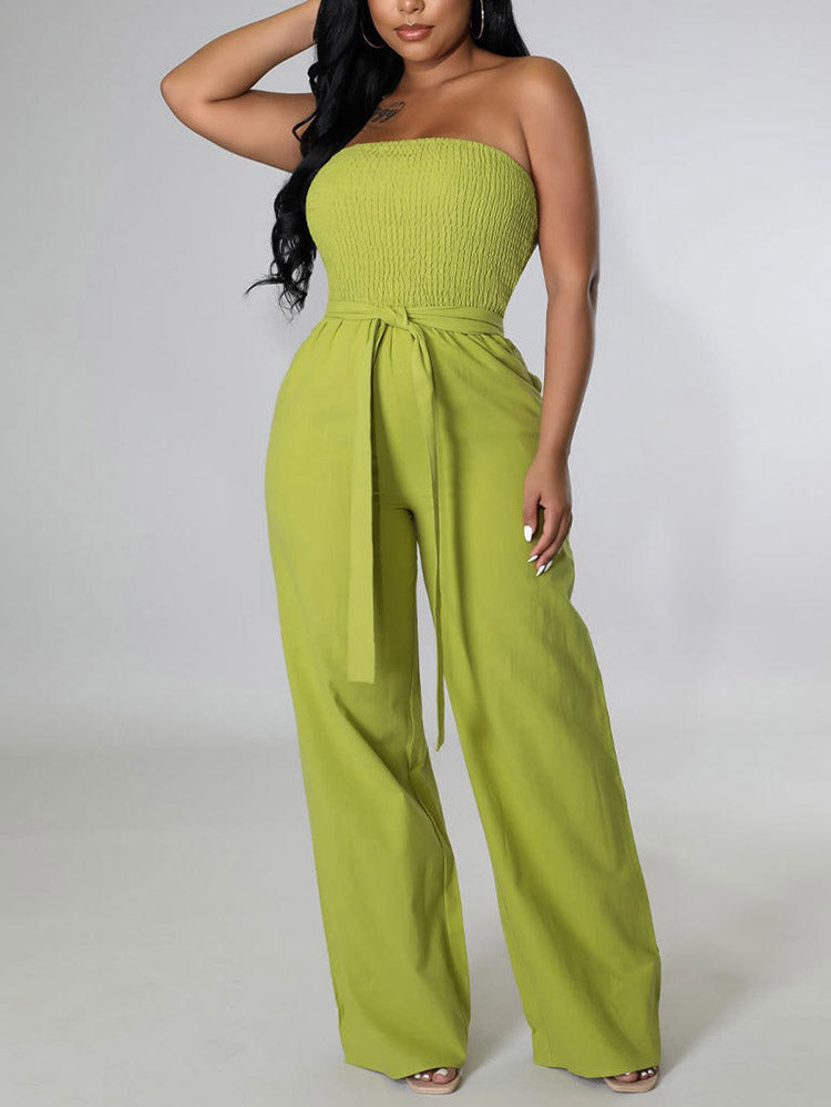 Tube Tie Waist Jumpsuit