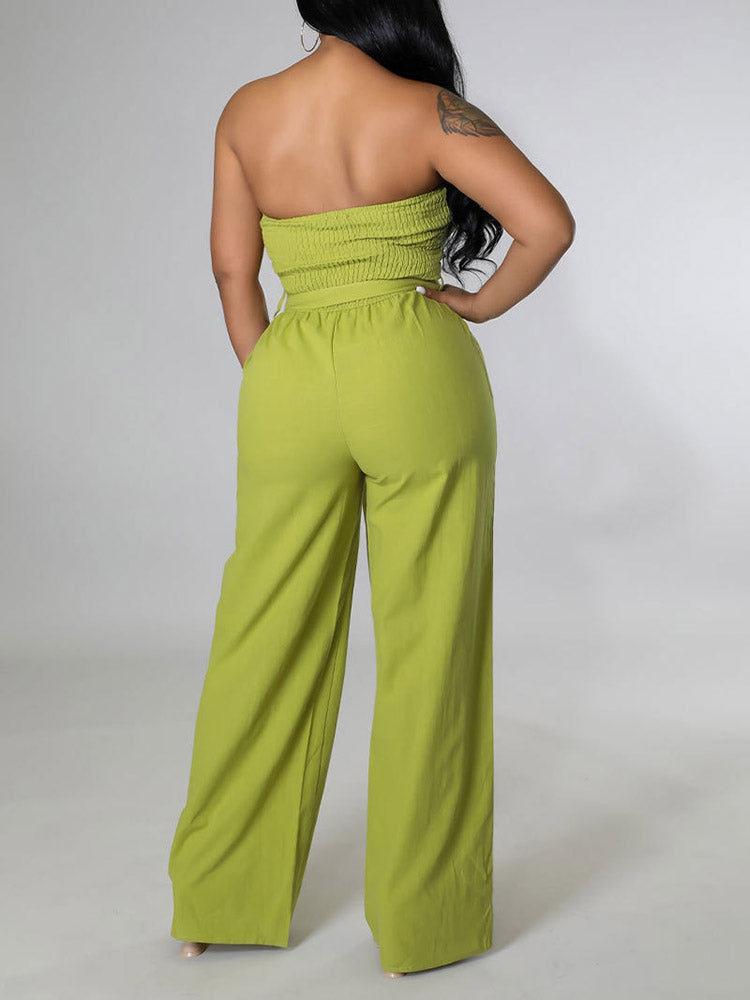 Tube Tie Waist Jumpsuit