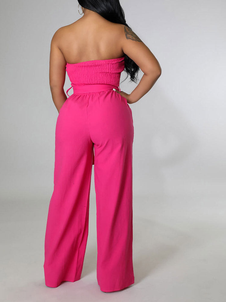 Tube Tie Waist Jumpsuit