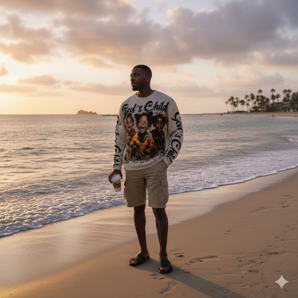 God’s Child Knit Crewneck – All For His Glory Vintage Streetwear