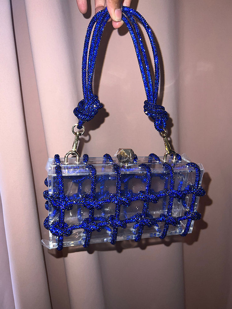 Rhinestone Rope Clear Box Handbag