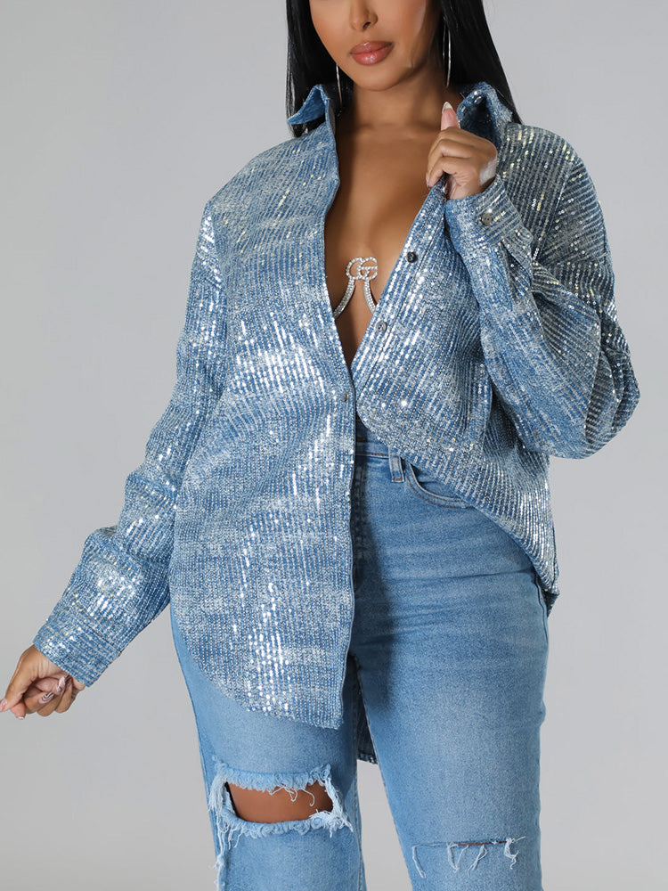 Velvet Sequin Shirt