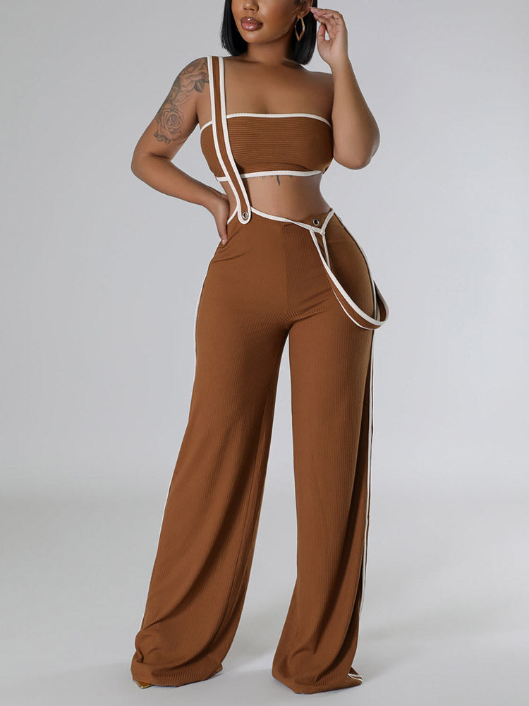 Tube Top Wide Leg Overall Set