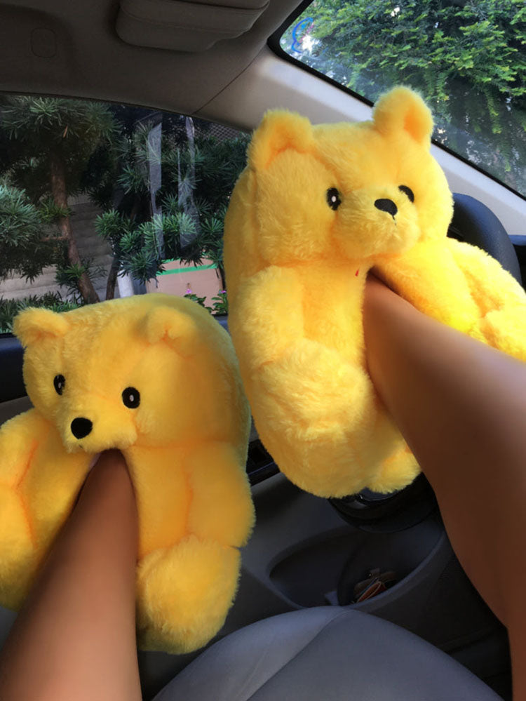 Fluffy Teddy Bear Slippers